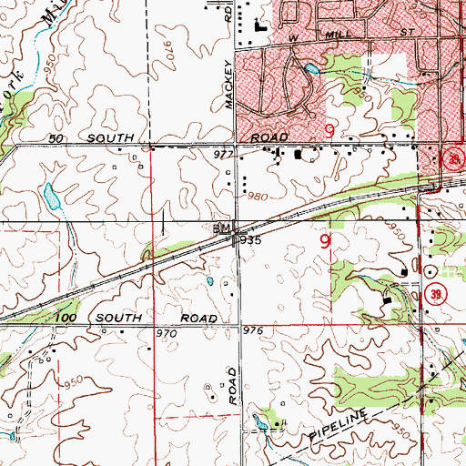 Topographic Map of Nash, IN