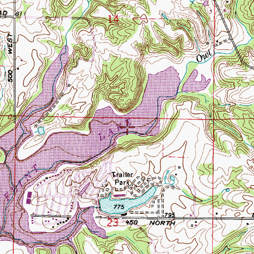 Topographic Map of Glenn Flint Lake, IN