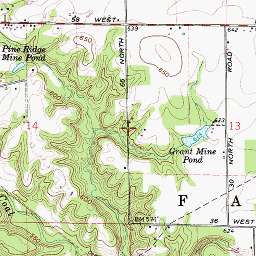 Topographic Map of West New Goshen, IN