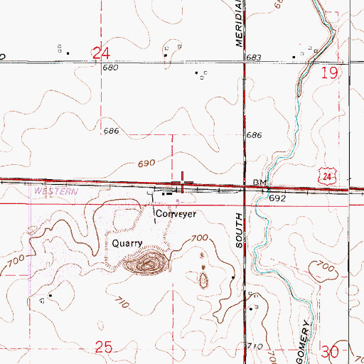 Topographic Map of Newton, IN