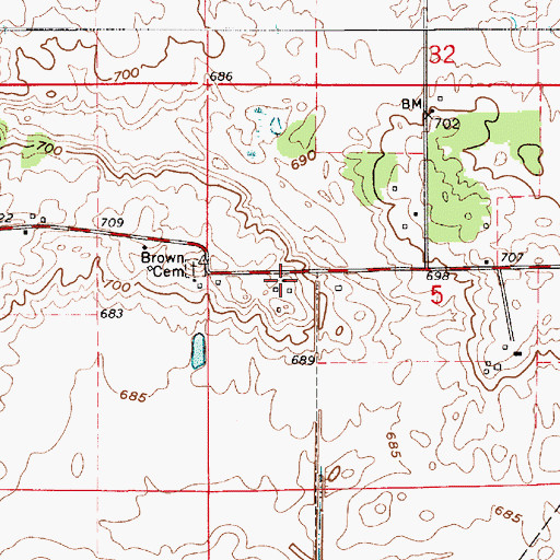 Topographic Map of Moody, IN