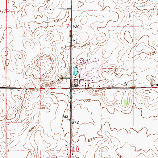 Topographic Map of North Marion, IN