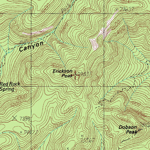 Topographic Map of Erickson Peak, AZ