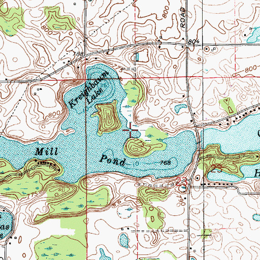 Topographic Map of Willets Lake, IN