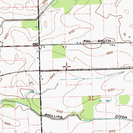 Topographic Map of Stony Creek, IN