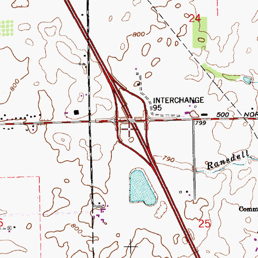 Topographic Map of Interchange 95, IN