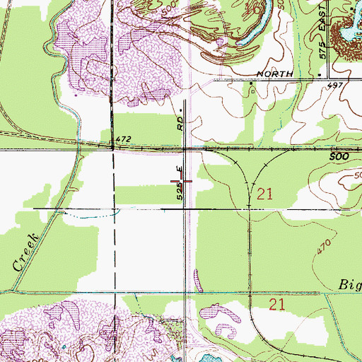 Topographic Map of Hawton, IN