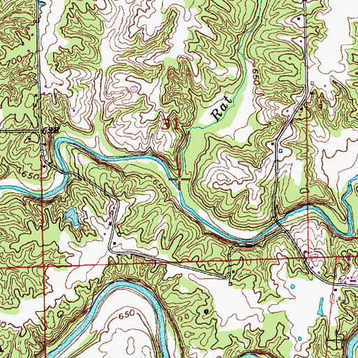 Topographic Map of Rattail Creek, IN