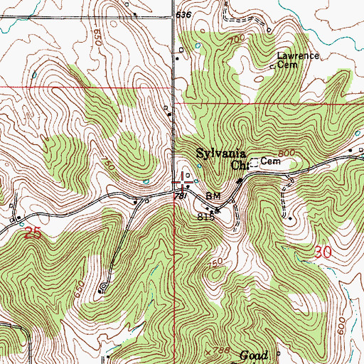 Topographic Map of Tanner, IN