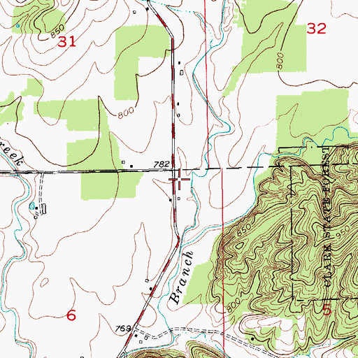 Topographic Map of Bartle, IN