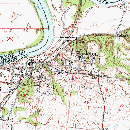 Topographic Map of Decker Chapel, IN