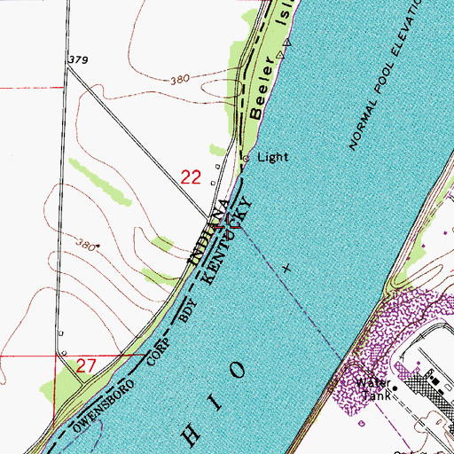 Topographic Map of Ellis-Smeathere Ferry, IN