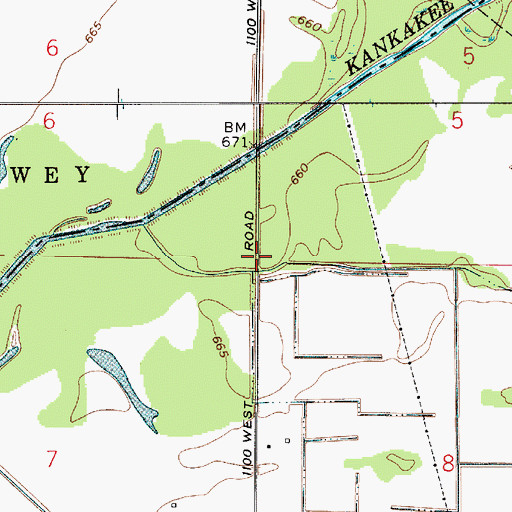 Topographic Map of Elkheim Ditch, IN