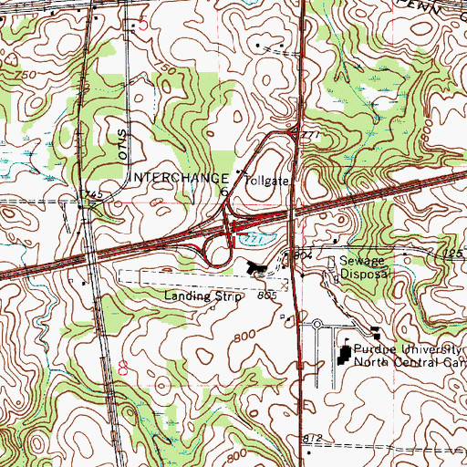 Topographic Map of Interchange 6, IN