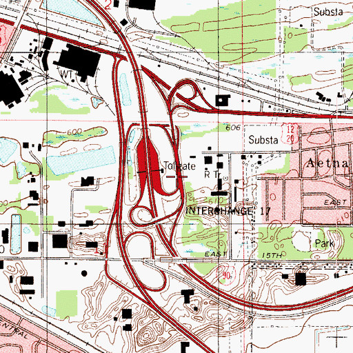 Topographic Map of Interchange 3, IN