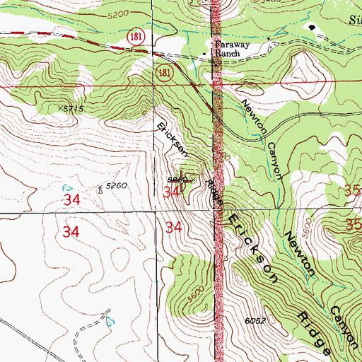 Topographic Map of Erickson Ridge, AZ