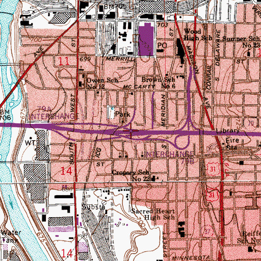 Topographic Map of Interchange 79, IN