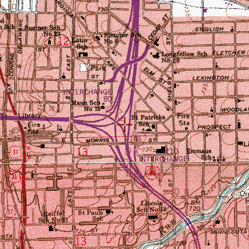 Topographic Map of Interchange 110, IN