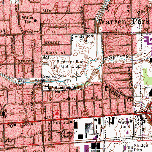 Topographic Map of Interchange 112, IN