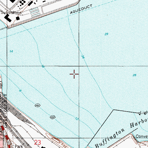Topographic Map of Indiana Harbor South Bulkhead Light, IN