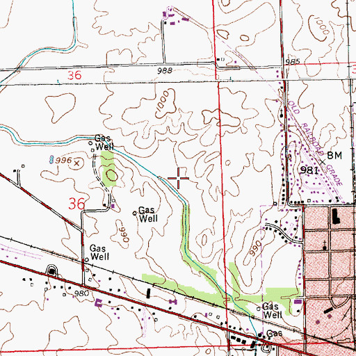 Topographic Map of Rush County, IN