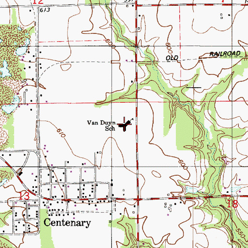 Topographic Map of Van Duyn School, IN