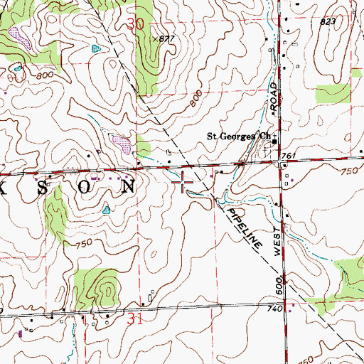 Topographic Map of Interchange 80, IN