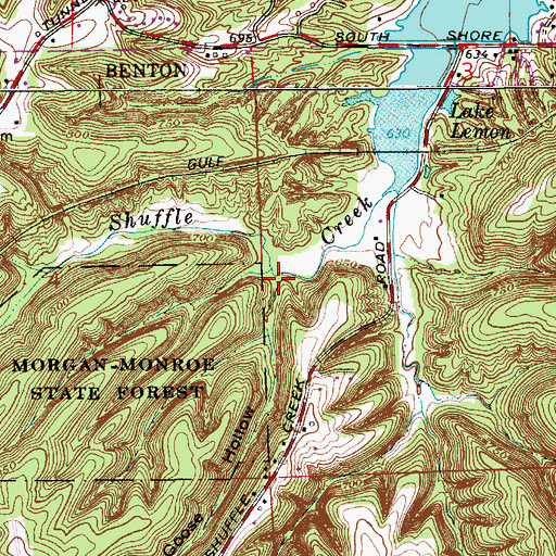 Topographic Map of Goose Hollow, IN