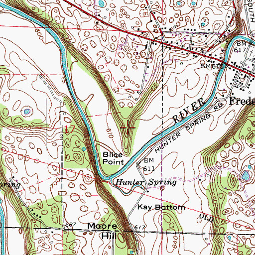 Topographic Map of Blice Point, IN