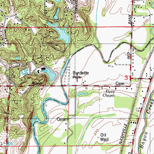Topographic Map of Burdette Park, IN
