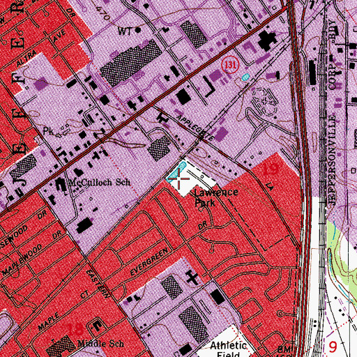 Topographic Map of Lawrence Park, IN