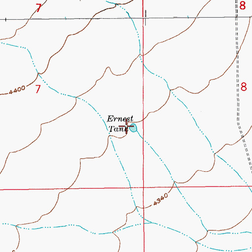Topographic Map of Ernest Tank, AZ