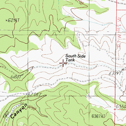 Topographic Map of South Side Tank, AZ