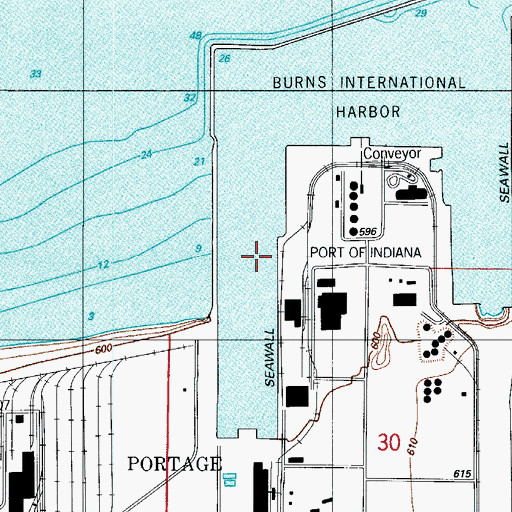 Topographic Map of West Harbor Arm, IN
