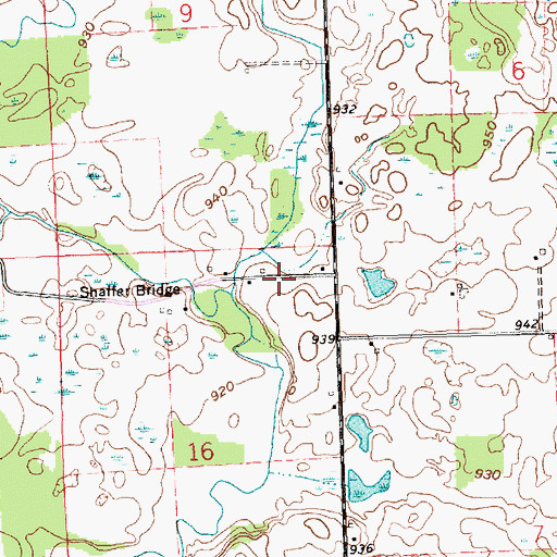 Topographic Map of Shaffer Bridge, IN