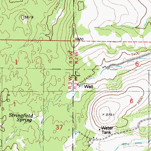 Topographic Map of Lon Stringfield, AZ
