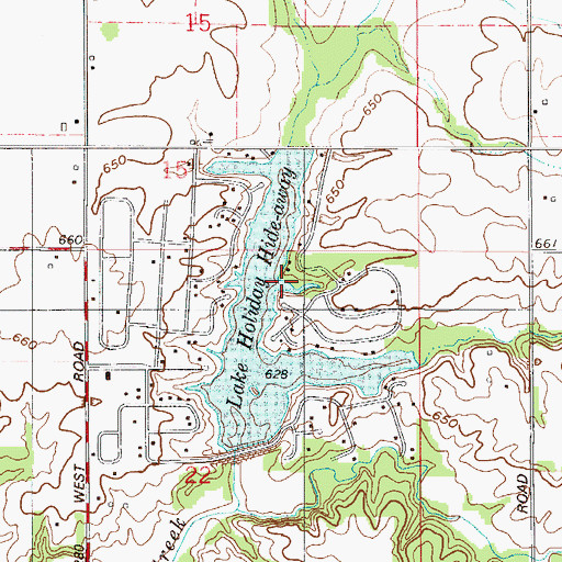 Topographic Map of Lake Holiday Hide-away, IN