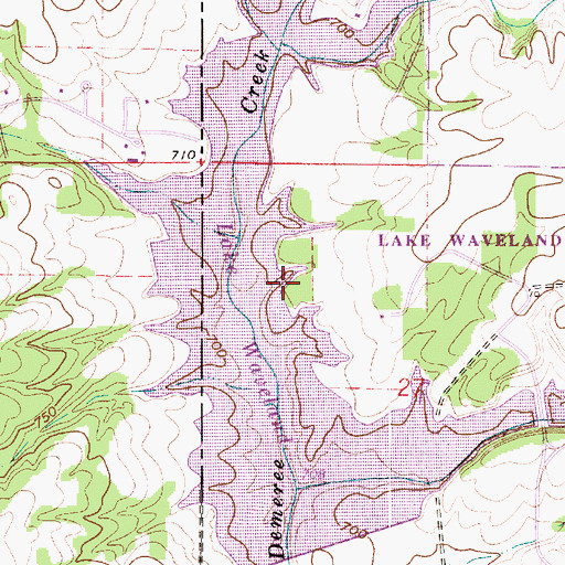 Topographic Map of Lake Waveland, IN