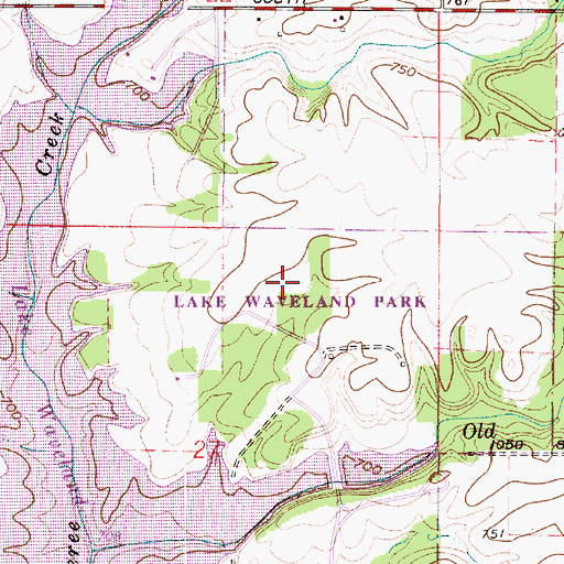 Topographic Map of Lake Waveland Park, IN