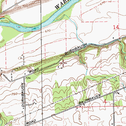 Topographic Map of Reserve Number Fourteen, IN