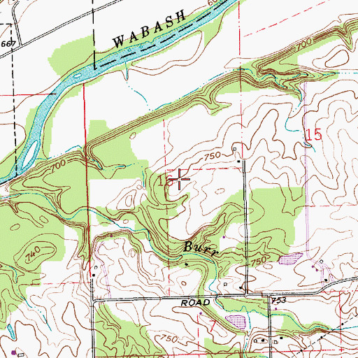 Topographic Map of Reserve Number Sixteen, IN