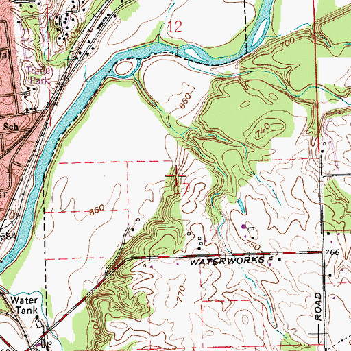 Topographic Map of Reserve Number Seventeen, IN
