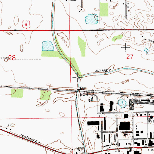 Topographic Map of Middle Fork Yellow River, IN