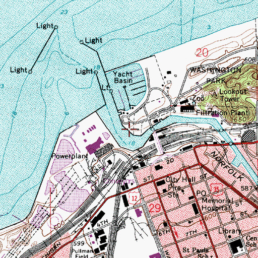 Topographic Map of Michigan City Yacht Club, IN