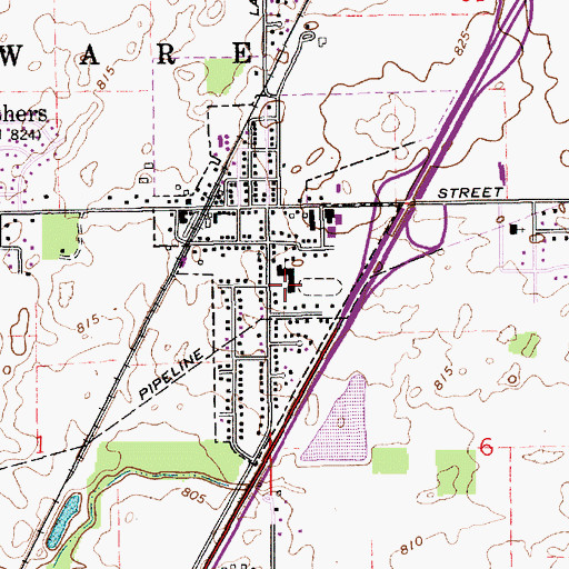 Topographic Map of Fishers Elementary School, IN