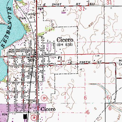 Topographic Map of Seventh Day Adventist Church School, IN