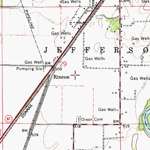Topographic Map of Worthington Elementary School, IN