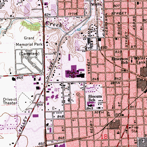 Topographic Map of Marion High School, IN