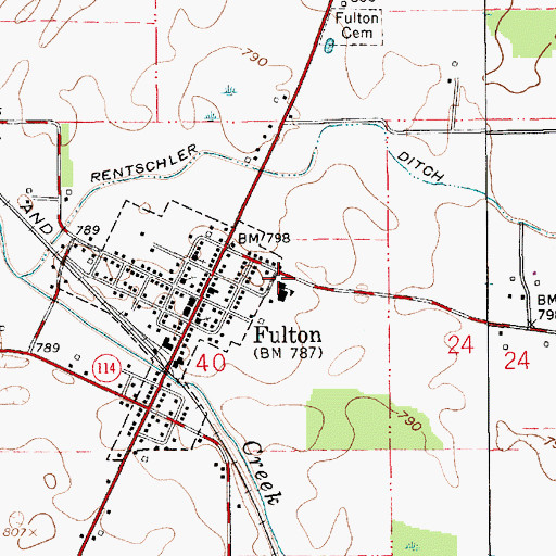 Topographic Map of Caston Junior-Senior High School, IN