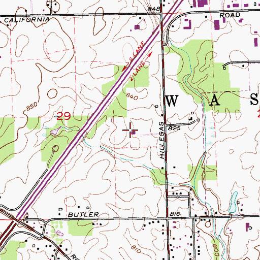 Topographic Map of WFFT-TV (Fort Wayne), IN